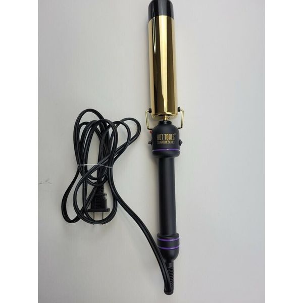 HOT TOOLS Pro Signature Flipperless Gold Curling Wand 1-1/2" Black Gold Curls