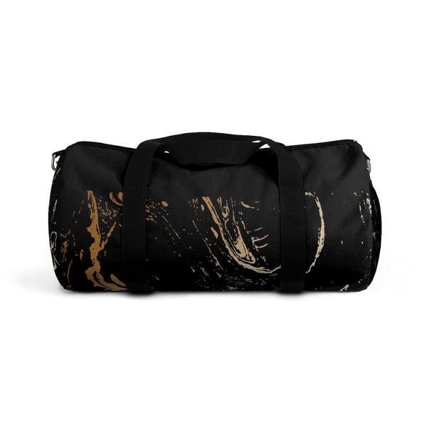 Duffel Bag, Carry on Luggage, Black and Gold - Small