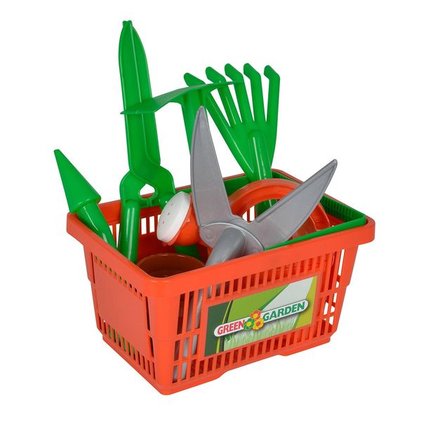 Simba 107134088 "Green Garden in Basket Garden Tools Set