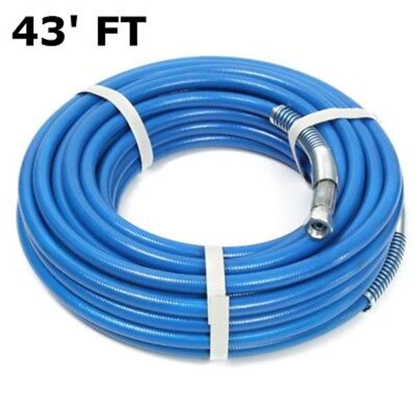 43FT Airless Paint Spray Hose Sprayer Flexible Fiber 1/4" Pressure Tube 3300Psi