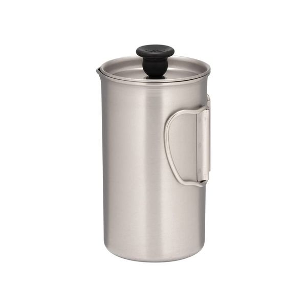 SNOW PEAK Unisex's Titanium French Press, CS-111, Japanese, Lifetime Product Guarantee, Sustainable, Ultralight for Coffee While Backpacking and Camping, One Size, D 3.2" H 5.5"