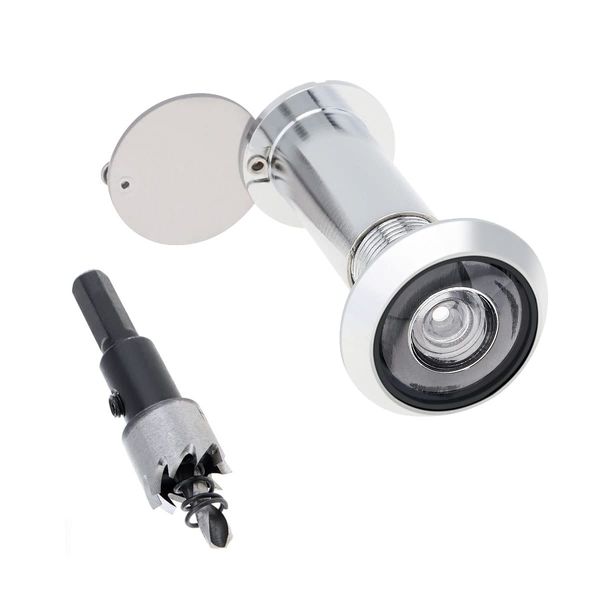 HOJLKLD Door Viewer Peephole, 200 Degree Door Viewer with 16mm/0.63inch Drill Bit for 1-1/2" to 2-3/8" Doors for Office Home Hotel