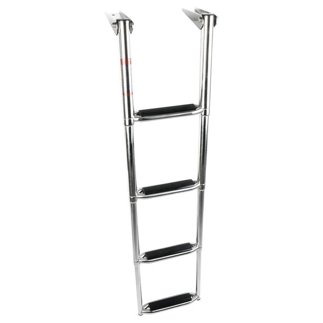 Amarine Made 3/4 Step Wide Steps Stainless Steel Telescoping Boat Ladder Swim Step (4 Step)