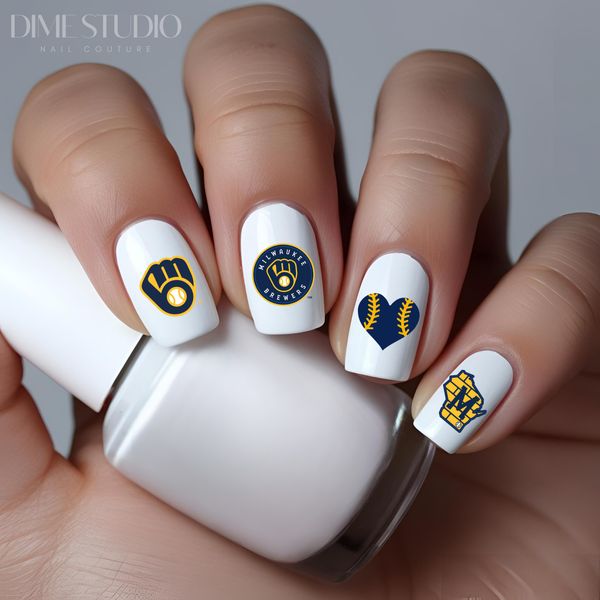 Milwaukee Brewers  Baseball Nail Decals Water Transfer Clear Overlay