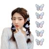 OWIEOW Radium Light Butterfly Hairpin Set of 5 Hair Clip Cute Dakar Hair Ornament Hair Clip Hair Accessory Party Women's (Gray)