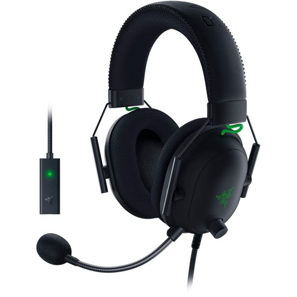 Razer BlackShark V2 RZ04-03230100-R3M1 Gaming Headset, With USB Sound Card, USB 0.1-inch (3.5 mm) Analog, THX 7.1 ch Stereophonic Sound, Patented Technology, Titanium Cord, 2.0-inch (50 mm) Driver,