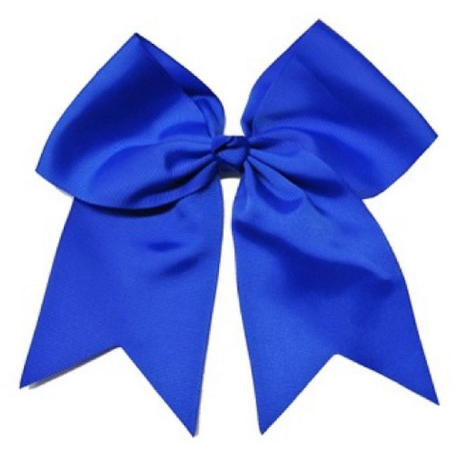 Kenz Laurenz Cheer Bows Blue Cheerleading Softball - Gifts for Girls and Women Team Bow with Ponytail Holder Complete Your Cheerleader Outfit Uniform Strong Hair Ties Bands Elastics (11)
