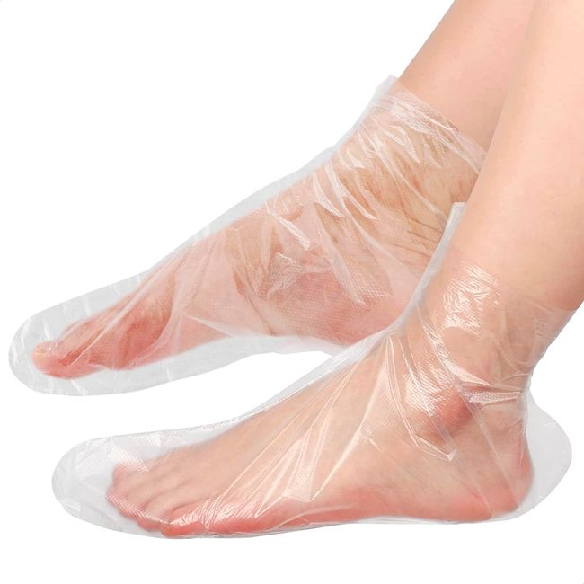 Feet Covers Disposable Moisturizer Socks - 200 Pcs Foot Moisturizing Socks Plastic Socks Pedicure Foot Spa Socks for Women - Feet Wax Paraffin Medicated Socks Wax Feet Care Paraffin Bath Foot Socks