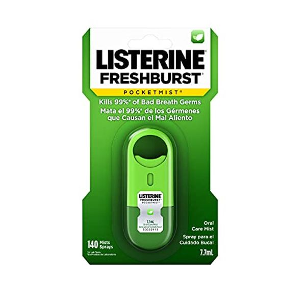 Listerine Freshburst Pocketmist Fresh Breath Spray Mist for Oral Care, Spearmint, 7.7 mL