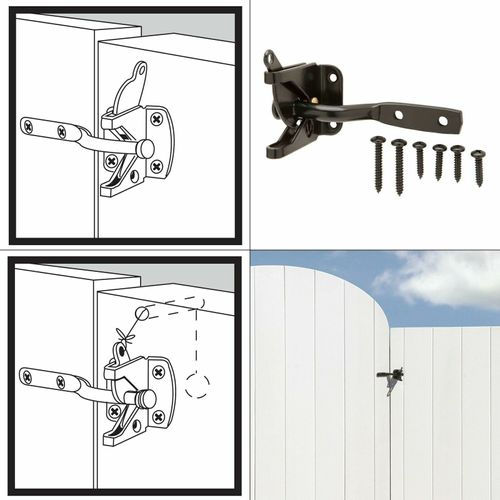 Everbilt Black Gate Door Latch Self-Latching Swinging Door Hardware Steel 15462