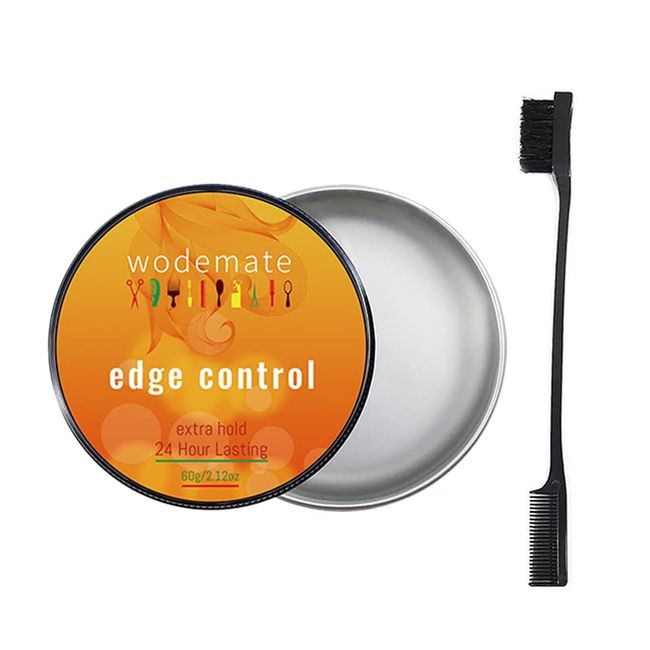 Edge Control Wax 24h Long-Lasting for Women Hair Gel, Non-greasy Edge Smoother for All Hair Types, 2.12 Ounce with Brush