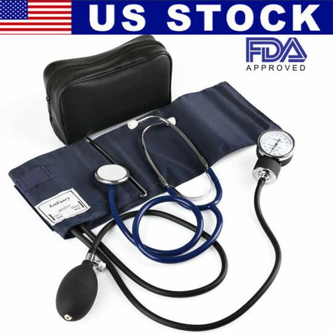 Sphygmomanometer Manual Arm Blood Pressure Monitor BP Cuff Gauge Stethoscope USA