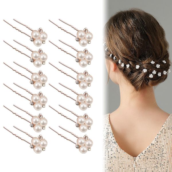 RICISUNG Pearl Pin, Set of 10, U Pins, Hair Accessories, Party Arrangements, Hair Accessories, Hairpins, Headpins, Weddings, Kimonos, Coming-of-Age Ceremonies, Graduation Ceremonies, Kimonos,