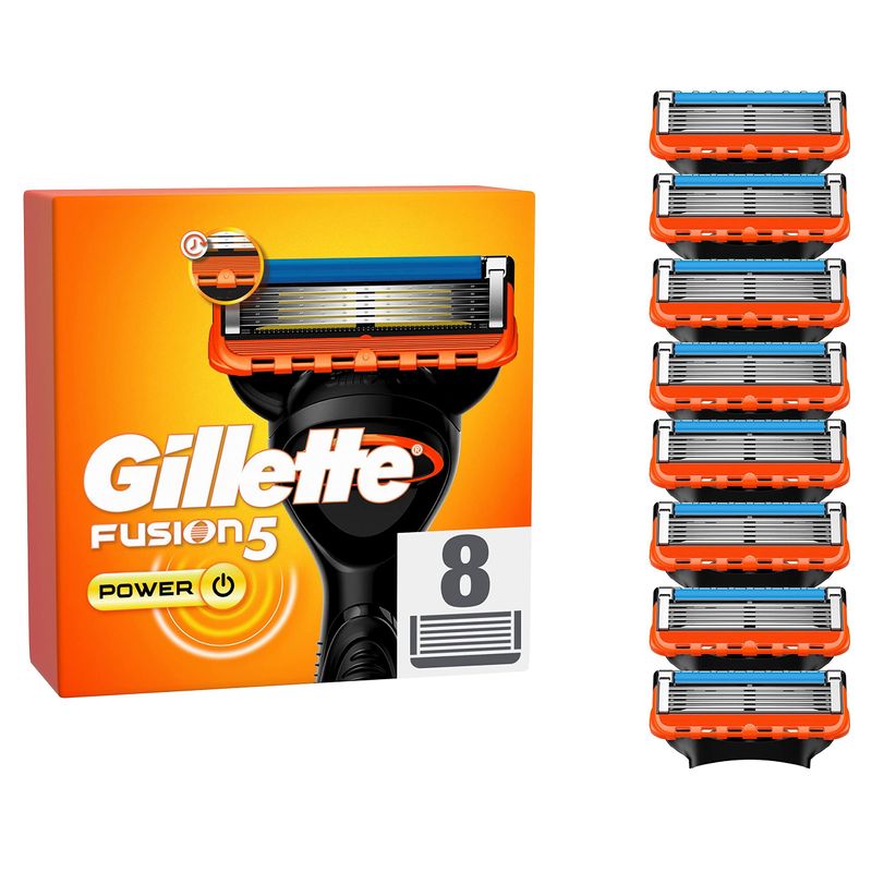 Gillette Fusion 5 Power Razor Blades, 8 Replacement Blades for Men's ...