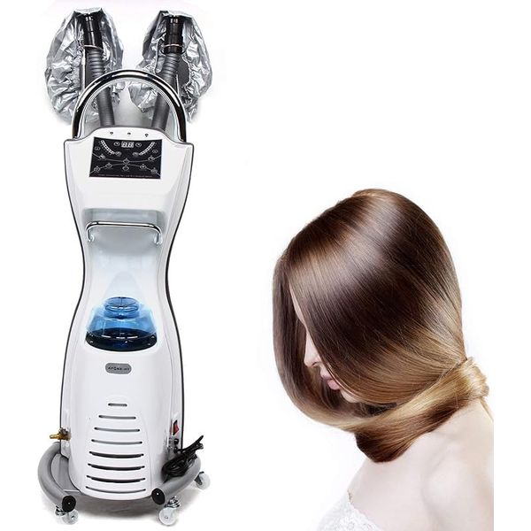 7 in 1 Professional Salon Hair Steamer Hair Dyeing Oil Treatment Machine,Freestanding Stand SPA Machine with Rolling Base, Hair Hooded Treatment Perming Hairdress Machine