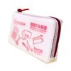 Notum UNCM-B#19 Mesh Case with Gusset, Clear, Passbook Size, Red
