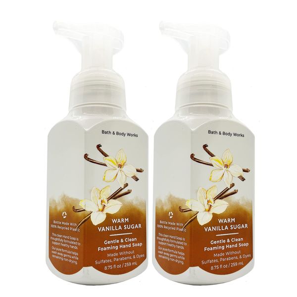 Bath and Body Works Gentle Foaming Hand Soap 8.75 Oz, 2 Pack (Warm Vanilla Sugar)