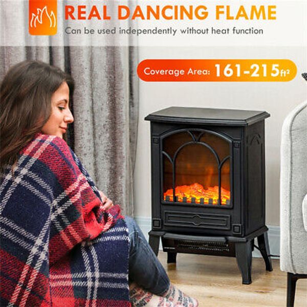 Cozy Electric Fireplace Heater with Adjustable Heat Settings and Realistic