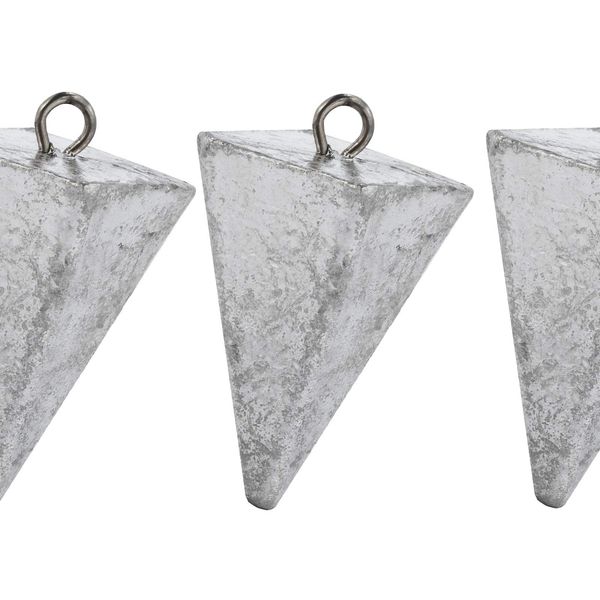 Dr.Fish 5 Pack Pyramid Sinkers Saltwater Fishing Weights 1oz-32oz/2LB Triangle Surf Fishing Gear Tackle Lead Weight Sinkers Catfishing Pompano 8oz