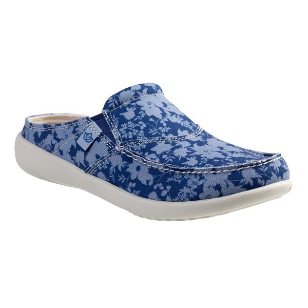 Spenco Women's Vintage Siesta Floral Mule, Deep Blue, 12