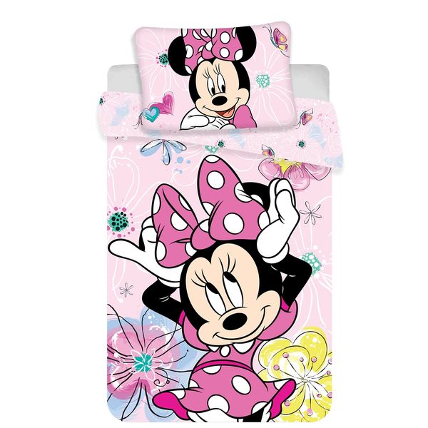 Minnie Mouse butterfly toddler bed linen, 100 x 135 cm, 40 x 60 cm, 100% cotton