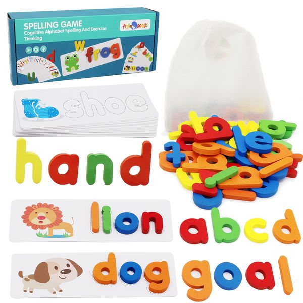 See and Spell Learning Toys, CVC Word Builders with Sight Words Flash Cards Kindergarten, Educational Toys for Toddler 2 3 4 Year Old Boys Girls - Gifts for Kids