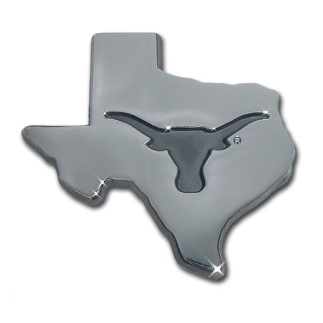 University of Texas Longhorns UTX Debossed State Logo "Longhorn" Chrome Plated Premium Metal Car Truck Motorcycle College Sports Emblem