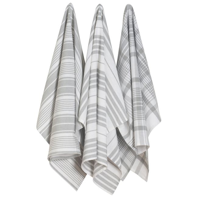 Now Designs Jumbo Pure Kitchen Towel, London Grey, Set of 3