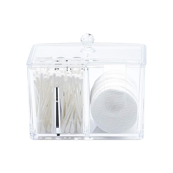 Masters & Burrell Makeup Organiser Cotton Pads Holder Cosmetics Makeup Cotton Swab Holder Cotton Pads Dispenser, 4 Sections Ideal for Cotton Buds Cotton Pads