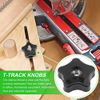 4PCS T-Track Knobs, 3/8 Inch 16 Through-Hole knobs, Five-Star Thru Threaded Knob Nuts, Star Shape Knurled Clamping Nuts for Sawing Machine, Drilling Machine, Plastic Screw-On Type(Black)