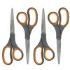 Westcott Titanium Bonded Scissors, Soft Handle, 8", Straight, Gray/Yellow, 4-Pack