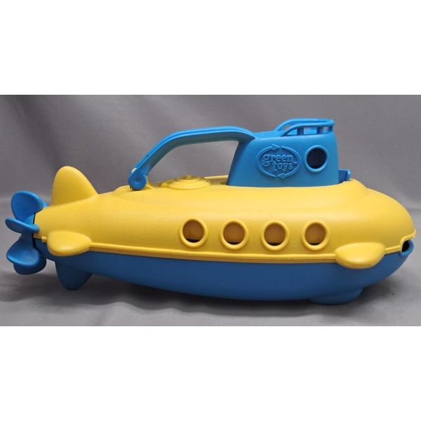 Green toys yellow blue submarine water toy boat