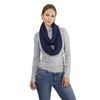 Plain 50% Cotton Blend Jersey Snood Scarf, Navy