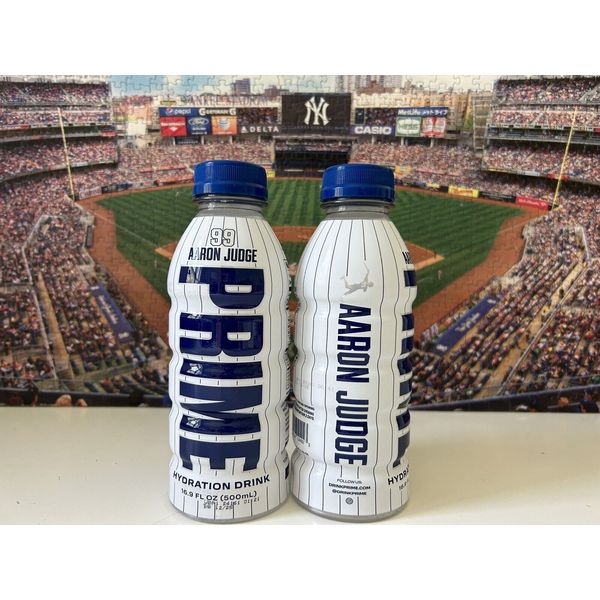 Set Of 2 AARON JUDGE NEW PRIME Hydration Drinks RARE Yankees Lmt Ed White