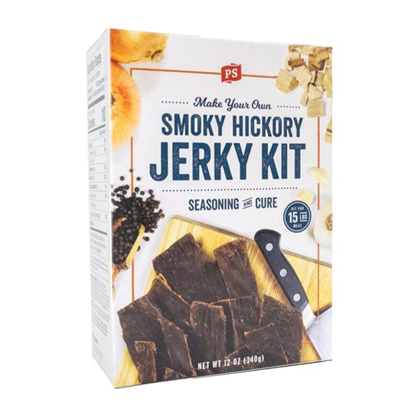 PS Seasoning Jerky Seasoning and Cure Kit (Smoky Hickory) - Grand Champion American Association of Meat Processors Award - Wild Game Hunters - Jerky Cure - Dehydrated - Beef, Turkey, Venison - DIY