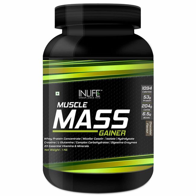 Inlife Muscle Mass Gainer With Whey Protein Powder Body Building Supplement