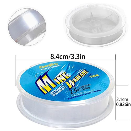 Fishing Line 100 m Transparent Nylon Thread Fishing Line Transparent Tear-Resistant Fishing Lines Fishing Line Extra Strong Fishing Line Fishing Line (2.5 Type 0.26 mm/100 m)