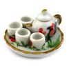 MyTinyWorld Miniature Handmade Cockerel Motif Ceramic Tea Set