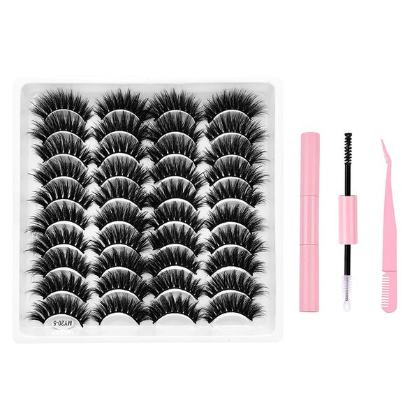 FAIRYGATE Reusable Adhesive Eyelashes Faux Mink Lashes Curl Lightweight Volume False Eyelash Natural Look Like Eyelash Extensions 20 Pairs Pack，B5612