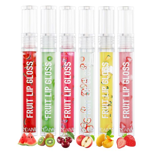 EnMart 6 Pezzi Lip Gloss, Lucidalabbra Trasparente Balsamo Idratante a Lunga Durata, Idratante Lucidalabbra Fruit Lip Oil Set, Cosmetics Lip Care Kit, Fruity Lip Oil