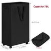 efluky Slim Rolling Laundry Basket for Clothes, Bedroom & Dorm (Black, 75L)