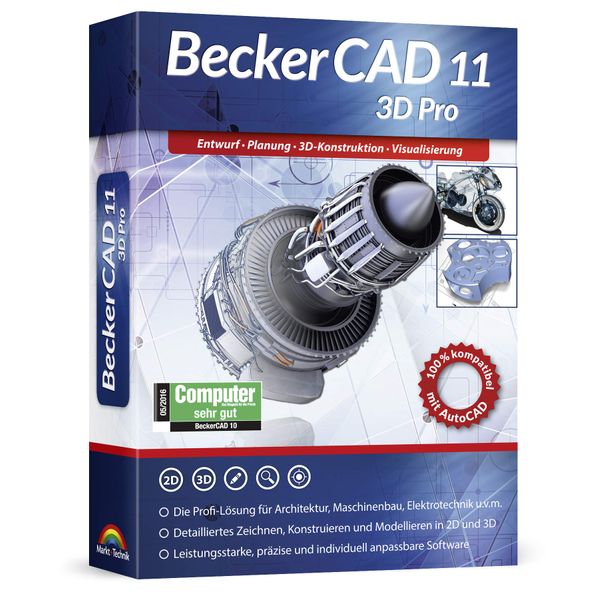 BeckerCAD 11 3D PRO für Windows 11 10 8 7 | Cad-Software für Architektur, Maschinenbau, Modellbau und Elektrotechnik | 3D Zeichenprogramm kompatibel mit Autocad