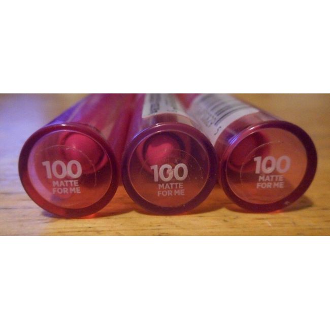 3 tube lot LOREAL LE MATTE VELVETY FULL COVERAGE LIP COLOUR 100 MATTE FOR ME uns