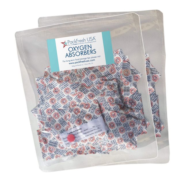 5 Gallon Mylar Storage Bags with Individually Wrapped Oxygen Absorbers 15  Pack