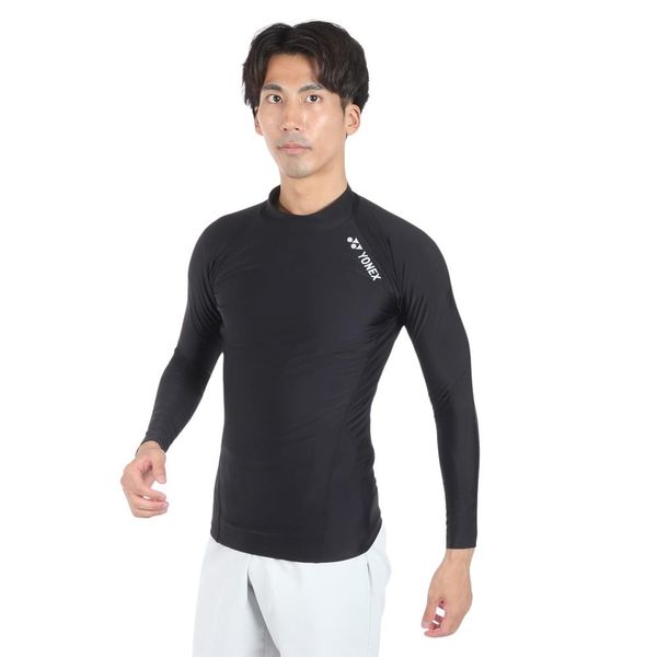 Yonex T-shirt, High Neck Long Sleeve Shirt, black (007)