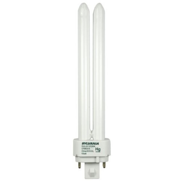 Sylvania S6740 (10 Pack) 20669 CF26DD/E/841/ECO 26-Watt 4100K 4-Pin Double Tube Compact Fluorescent Lamp, 10 Count (Pack of 1), White