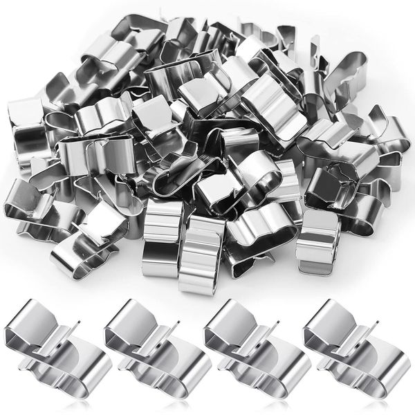 50 Pcs Trailer Frame Wire Clips Stainless Steel Clips Metal Cable Clips 22.5 Mm/