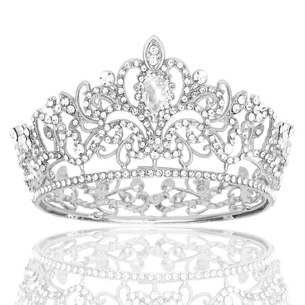 Wecoe Small Silver Crown Tiara For Girls Flower Bouquets Accessories Mini Crown Birthday Girl Princess Crown Cake Decorations Wedding Flower Girl Hair Accessories Ornaments Gifts