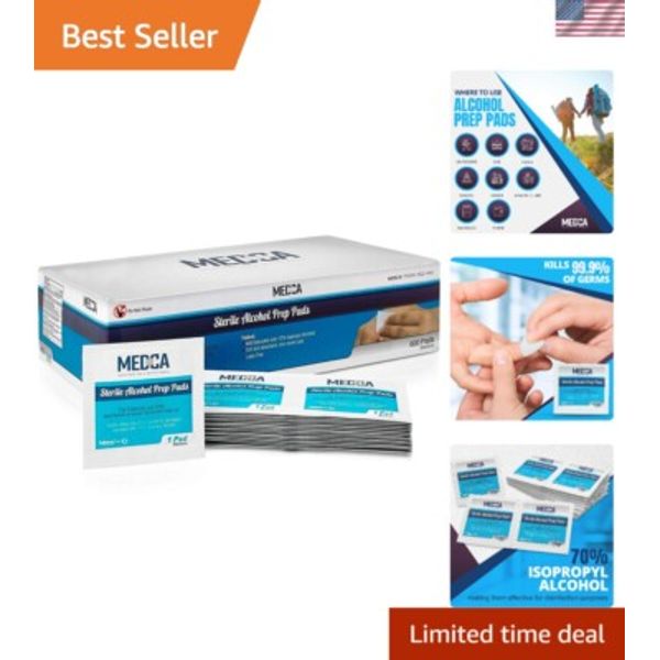 Moist 70% Isopropyl Alcohol Wipes in Bulk - 600 Individually Wrapped 2-Ply Pads