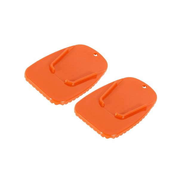 INFINAUTO 2pcs Motorcycle Kickstand Support Pad Side Stand Pad Orange Stylish Design